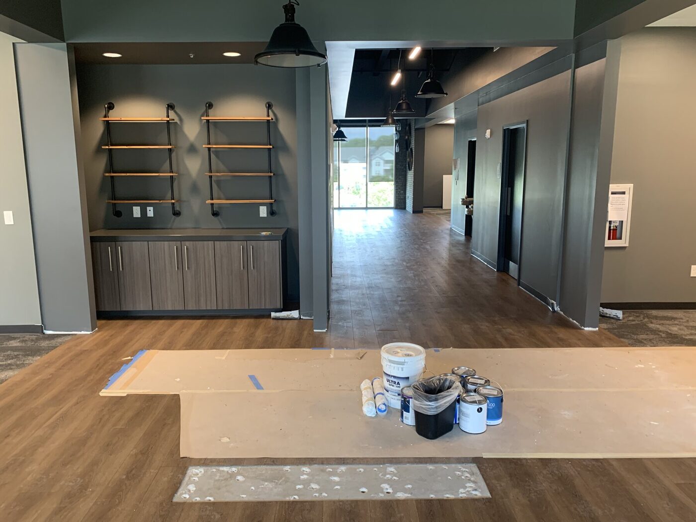 Commercial interior finish work in progress