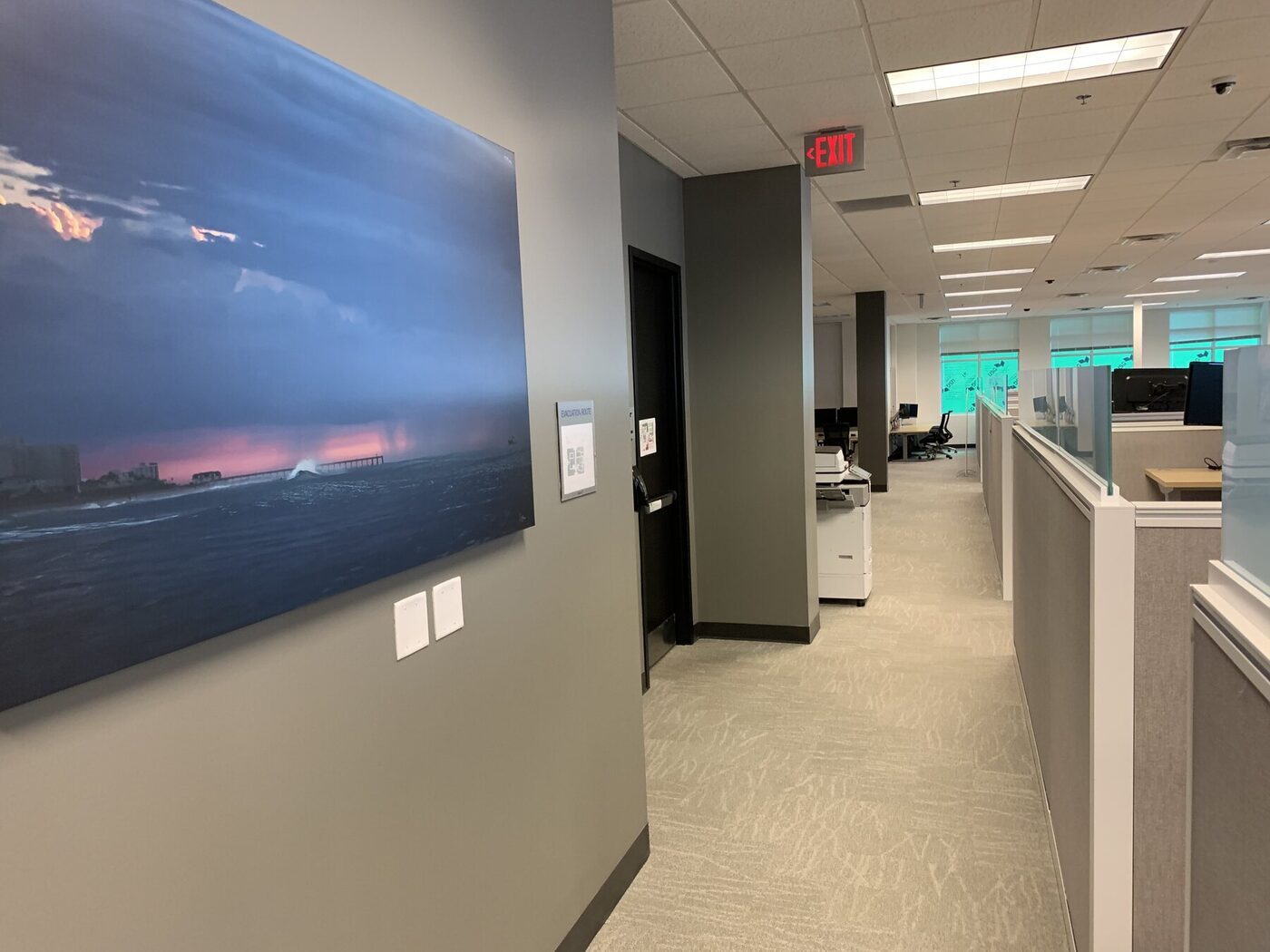 Completed painted commercial office